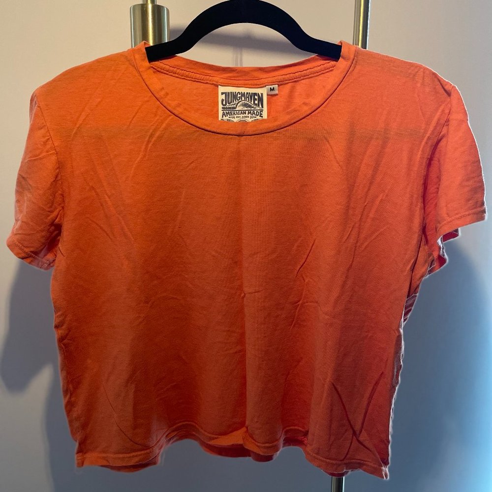 Jungmaven Orange Womens Crop T Shirt Size M